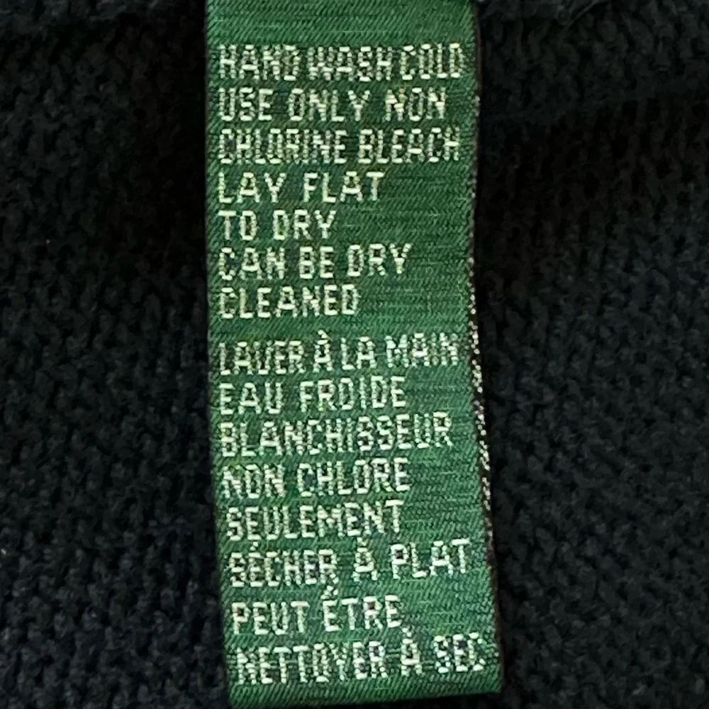 RALPH LAUREN Women‎ Sz Petite M Mock Neck Long Sleeve Quarter Zip Navy Sweater